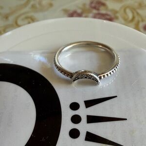 PANDORA Silver Crescent Moon Ring